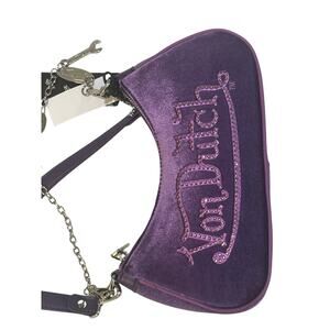 💜 NWT Von Dutch Purple Velvet Rhinestone Y2K Bag 💜